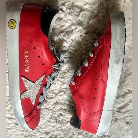 Golden Goose Cherry Red Leather Sneakers - Picture 2 of 13